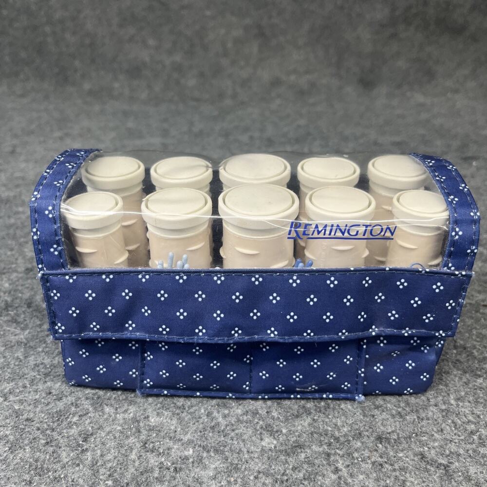 VTG Remington H1010 Express Travel Hot Rollers Set 10 Curlers Blue Pouch - Read